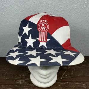 Kenworth Trucks 1994 Patch Hat USA Flag Stars All Over Logo Snapback Global Caps